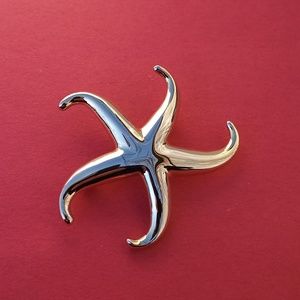 Large Star starfish 2" pin / brooch gold tone EUC.